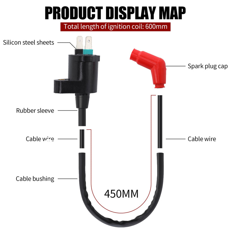 Ignition Coil Pack spark plug Compatible with HONDA Fourtrax 300 TRX300 TRX300FW TRX250EX RECON 250 TRX250TM TRX250TE TRX250X 1988-2018