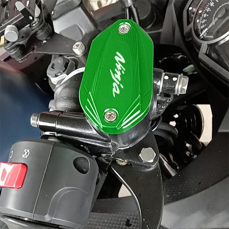 Compatible with Ninja 500 2025 Ninja 500SE 2024 Ninja 400 ninja400 2018-2024 CNC Motorcycle Rear and Front Brake Fluid Reservoir Cover Cap