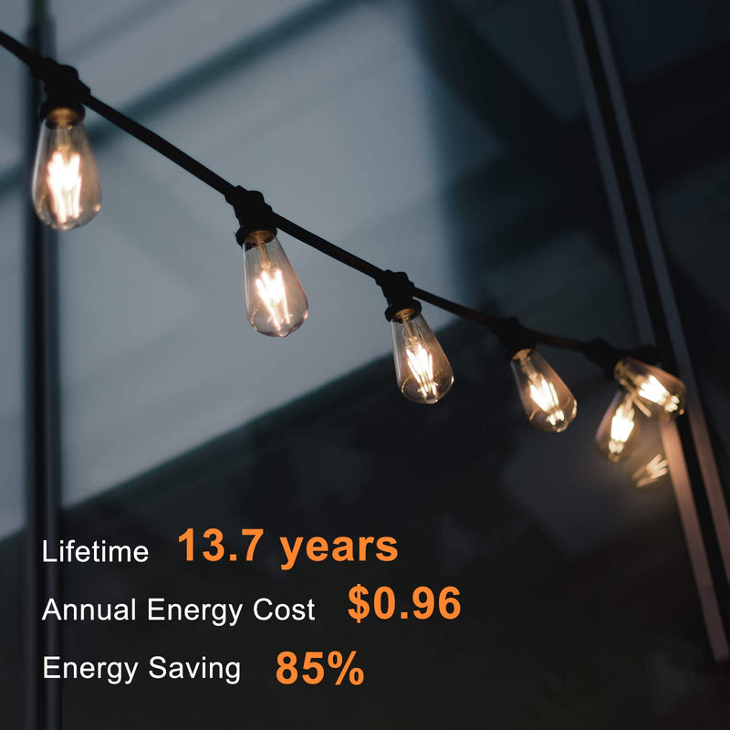 TJOY 10 Pack Vintage 8W ST58 LED Edison Light Bulbs, Dimmable, 60W Equivalent, 800Lumens, 2700K Warm White, E26 Base LED Filament Bulb, CRI80+, Antique Glass Style for Home, Bedroom, Office, Farmhouse 10 Pack - 8W