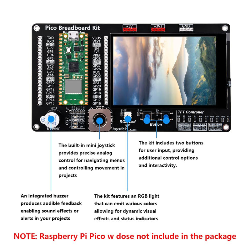 GeeekPi GPIO Expansion Module with 3.5inch Screen for Raspberry Pi Pico 1/Pico 1 W and Raspberry Pi Pico 2 Series