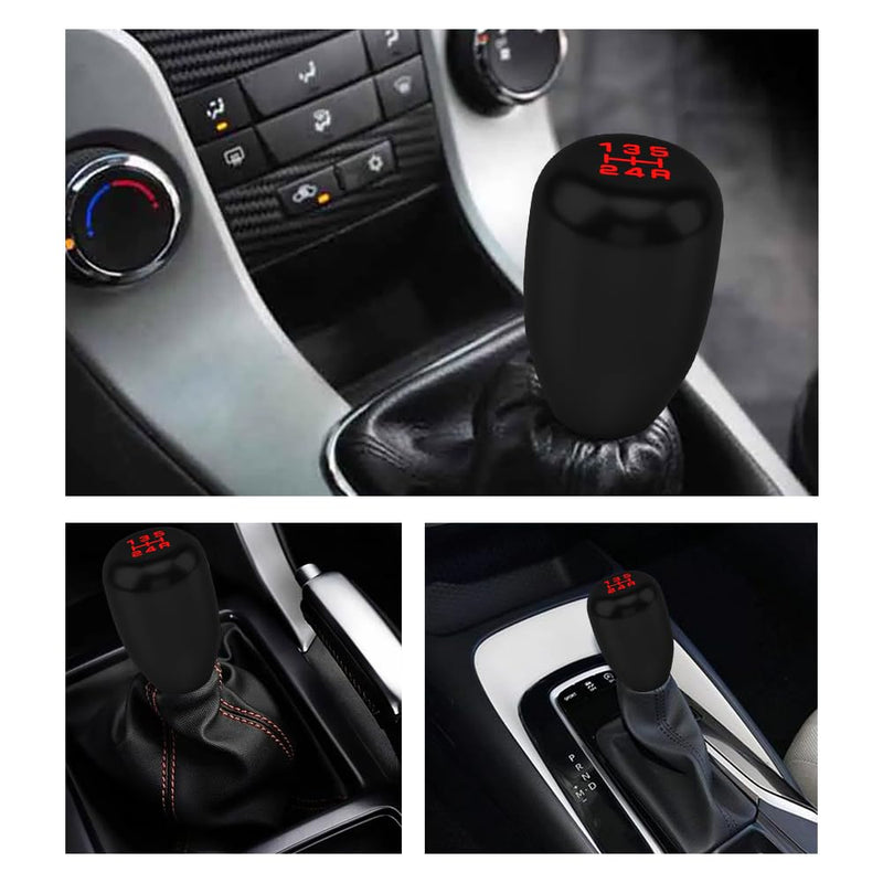 Car Gear Shift Knobs, Manual Gear Shift Knobs Replacement, Universal Car Accessories Interior Stick Shift Knob, Manual 5 Speed Universal Gear Stick Shift Knob for Car Truck SUV (Black) Black