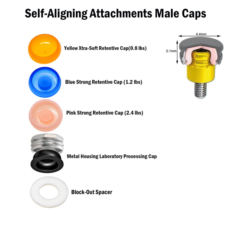 implants Replacement Male Caps Metal Housing 0.8 lbs 1.2 lbs 2.4 lbs (Overdenture Male Caps KIT) Overdenture Male Caps KIT