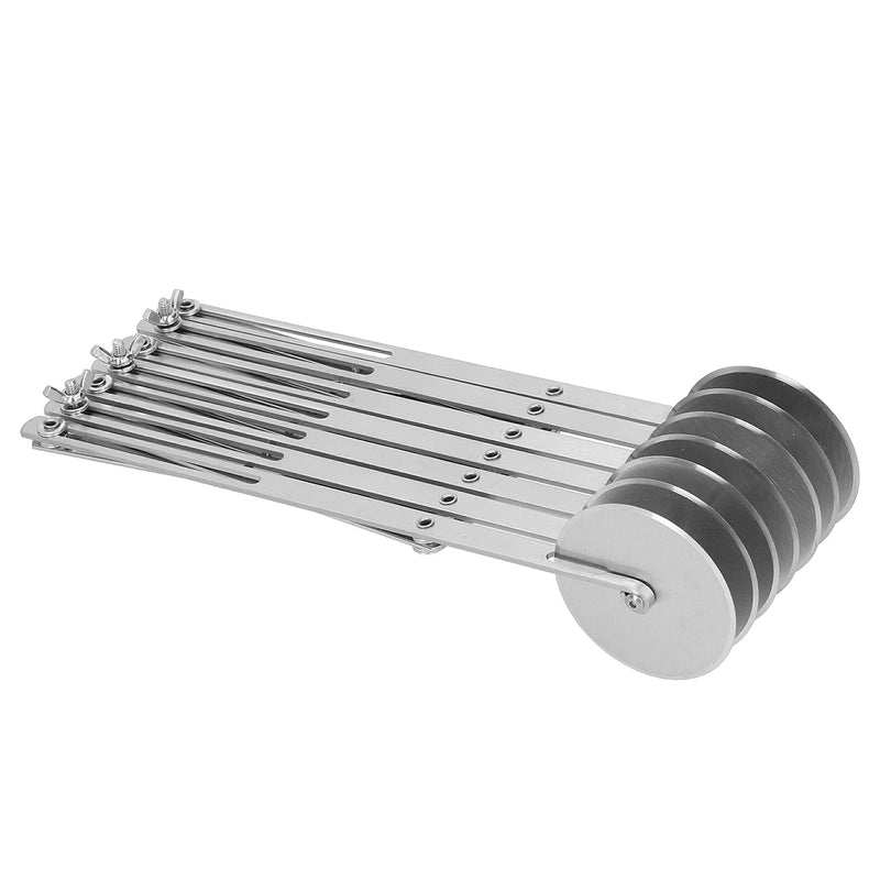 Mxzzand Pastry Cutter Pizza Wheel Dough Divider Adjustable Arm Rust‑Free High Hardness Stainless Steel Hotel Restaurant(Seven round pizza slice)