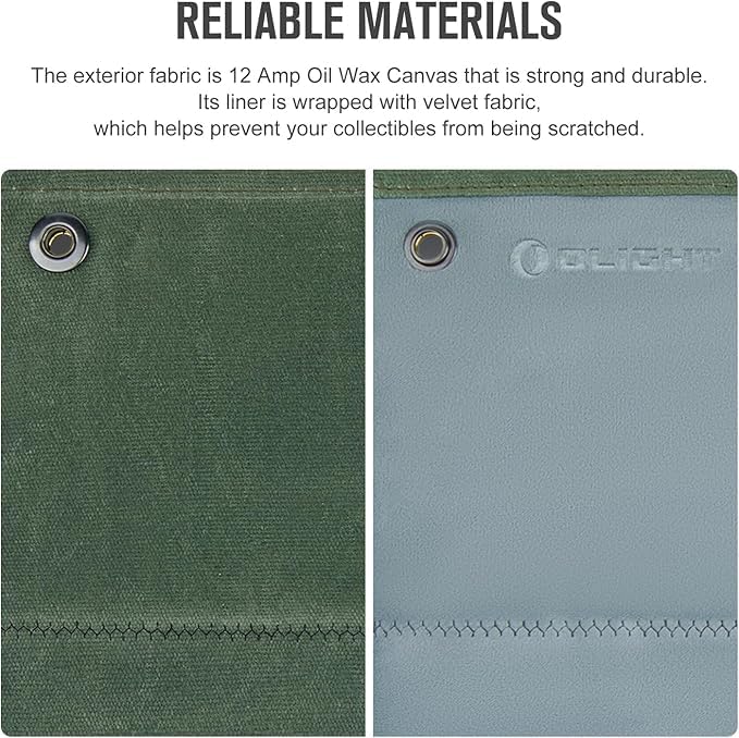 OKNIFE Exploit Mini Tactical EDC Pouch, Multifunctional Flashlight Knife Bag, Tool Roll Display Storage Bag with 6 Slots for Olight Flashlights and Tools (ODG)