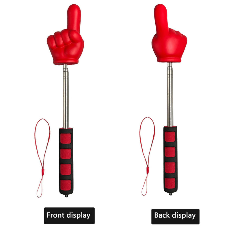 2pcs Extendable Finger Pointer Stick, Red, 11"-37", with Soft Grip Handle, Teacher Hand Pointer for Classroom,Teaching and Presentation, Telescoping Click Stick, Teacher Supplies
