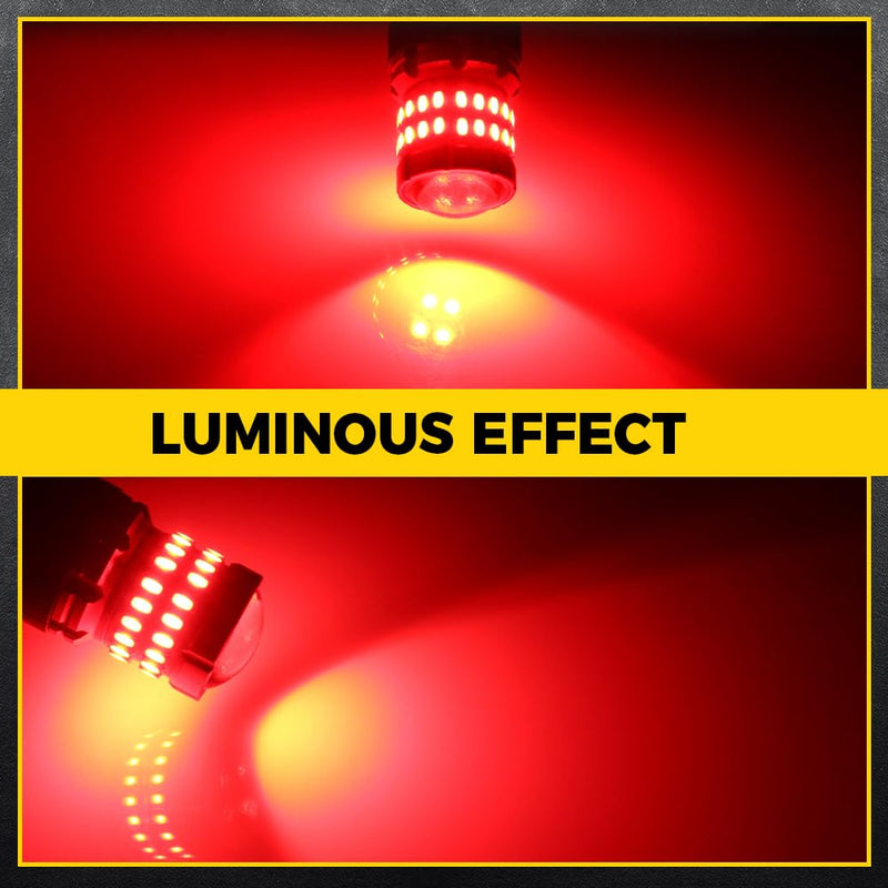 BMT xms 7443 LED Strobe Brake Lights Bulbs Red Light, Super Bright T20 W21W 7440 7441 7444 7443R Flashing Strobe Light, Pack of 2