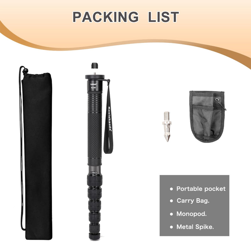 Koolehaoda Camera Monopod, 69 Inch Carbon Fiber Photography Monopod | Trave Telescopic Unipod Stick 32mm Tube 6 Section for Cameras Canon, Nikon & Sony Mirrorless & DSLR, Max Load 33lbs
