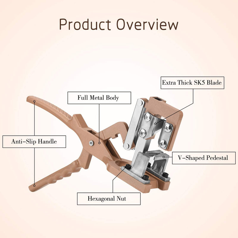 FUNTECK V-Cut Grafting Tool for Large Branches Full Metal Body with SK5 Blade Ideal for Fruit Tree Grafting