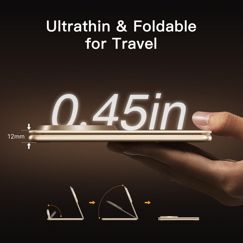 ANJANK Foldable Magnetic Charger, 25W 3 in 1 Wireless Charging Station, Qi2.2 Fast Charger, Aluminum Alloy Cooling Charger Stand for iPhone17/16/15 Pro Max, Apple Watch, AirPods(45W Adapter),Ultrathin