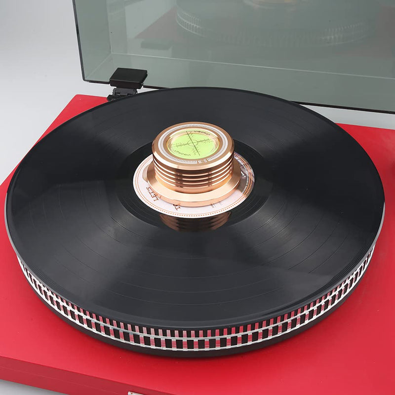 Viborg LP628G 60HZ 3 in 1 Record Clamp LP Disc Stabilizer Turntable Gold for Vibration Balanced (60Hz, Gold)