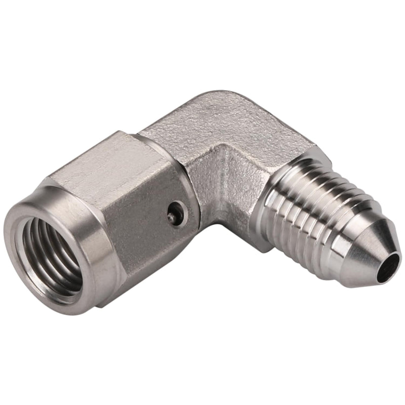3AN Male to 3AN Female 90 Degree Swivel Stainless Steel Brake Fitting Adapter Coupler 3AN - 90 Degree