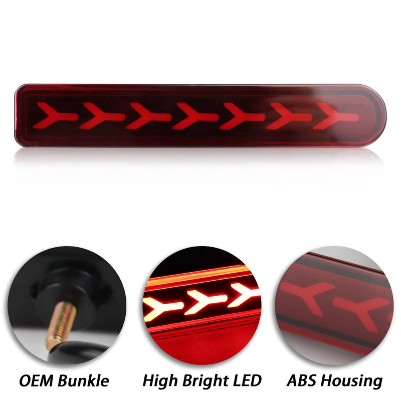 Red Housing Full LED Rear Bumper Reflector Fog DRL Kit for Toyota FJ Cruiser 2007-2023, Function as Dynamic Sequential Turn Signal Lights，Daytime Running Light,Brake Light Kit (Red) Red
