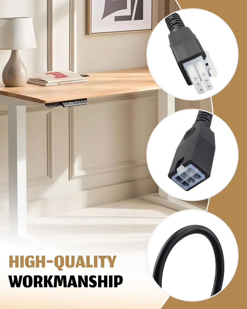 6-Pin Power Control Cable Fits for Smart Desk Lifting Desk Push Rod Motor, 5557 Rotary Female Cable, Power Signal Extension Cable 4.9 FT / 1.5 M