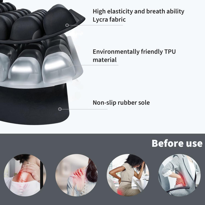Travel Cushion, 3D Inflatable Airplane Seat Cushion, Car Portable Breathable Comfort Cushion,Office Wheelchair Pad, Camping Seat Mat (Black-36) Black-36