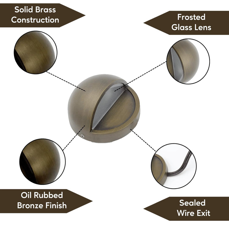 Ironsmith Lighting Products Solid Brass Puck Light Fixture - Oil Rubbed Bronze Finish, Efficient 12 Volt 2 Watt LED Light Bulb, Halogen and LED Lamp Compatible - Outdoor Landscape Lighting