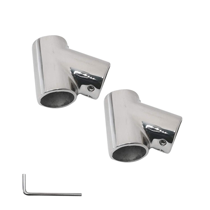 SHENGHUISS Boat Hand Rail Fitting Marine Grade 316 Stainless Steel Polished Pipe Connector with L Shape Hex Key B-1 inch 60°