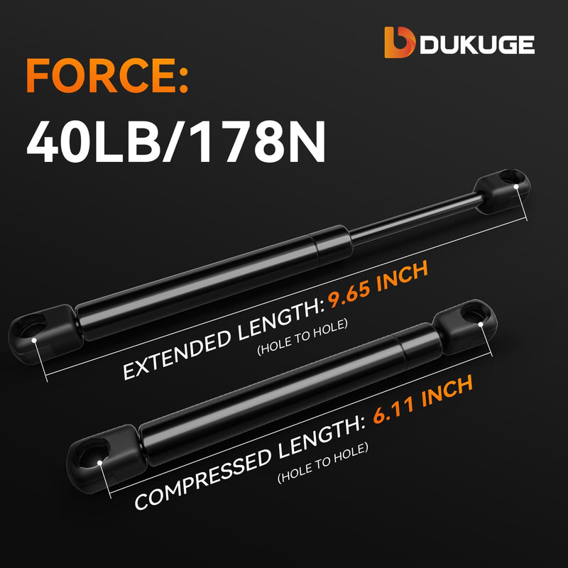 Dukege C16-09322 Gas Struts 10 inch 40lb/180N,Uws & Better Built Tool Box Shocks, 10in Gas Spring Lift Support for Overhead Cabinet, C16-18233 Replacement strut Part, Set of 2 40 LB