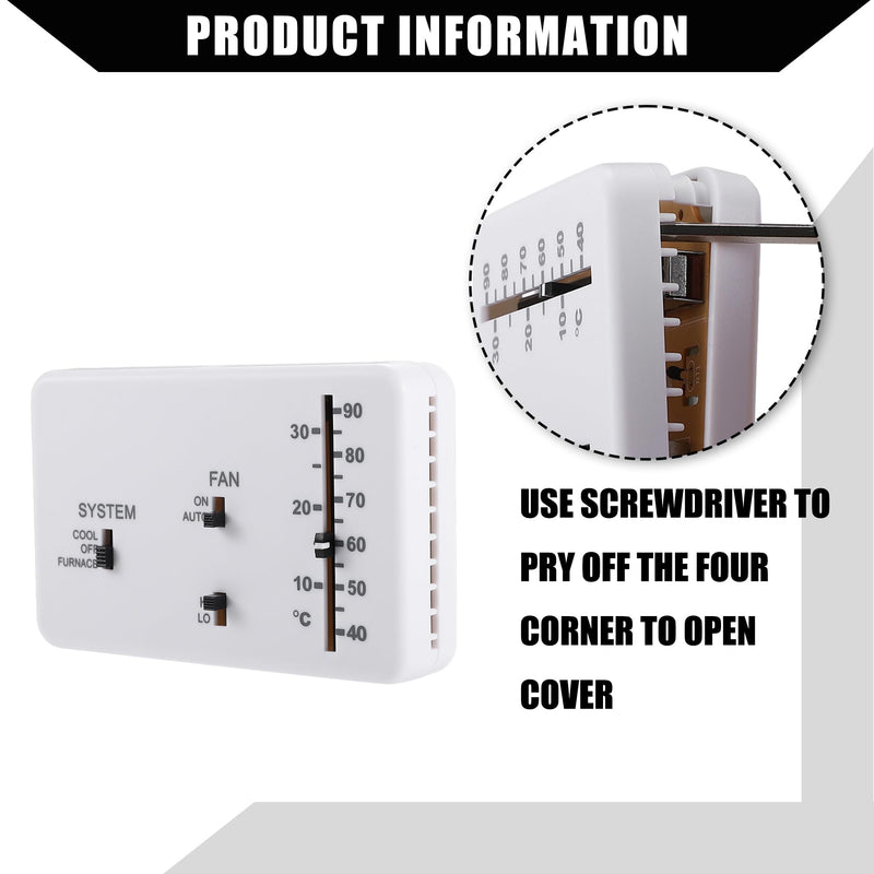 RV Analog Control Heating/Cooling Thermostat Kit for for Campers Motorhome/for Duo-Therm Thermostat RV Analog Control Heat/Cool / 40-90°F Temp on A/C and Furnace / 1 Set