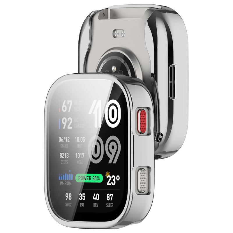 3-Pack Compatible with Amazfit Bip Max Full-Coverage TPU Protective,Lightweight, Scratch-Resistant Watch Case/Available Metallic Plating Colorful Designed for Amazfit Bip Max (Silver&Gold&Blue) Silver&gold&blue