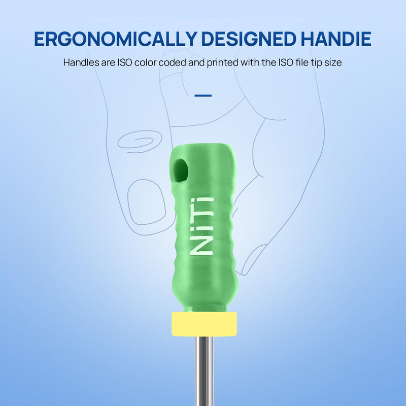 JMU Dental K Files #45-80/21 mm for Endodontic Root Canal, NITI Hand Use K-Files, 6 Pcs/Pack, 10 Packs Total #45-80(21mm)