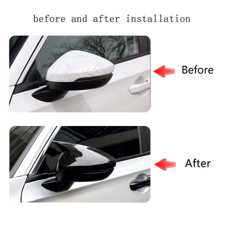 For 11th Honda Civic Accessories Side Mirror Cover Exterior Rear View Mirror Cap for Honda Civic 2022 2023 2024 2025 (Bright black, With turn signal) Bright black