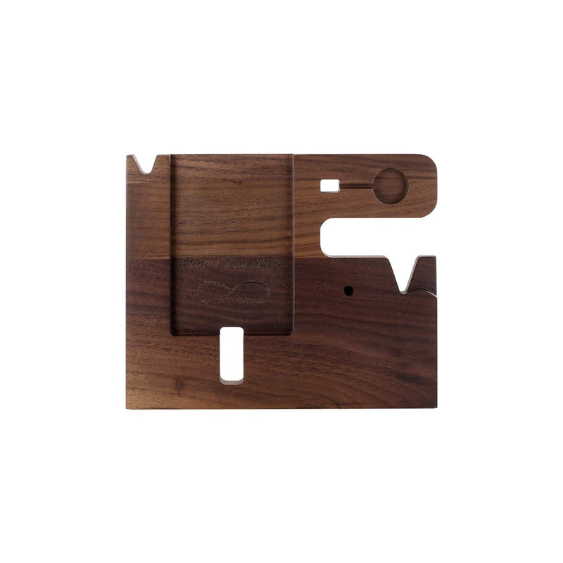 awofer Gifts for Men - Ebony Wood Phone Docking Station - Nightstand with Key Holder, Wallet Stand and Watch Organizer to Boyfriend Husband Wife Dad for Anniversary Birthday Christmas