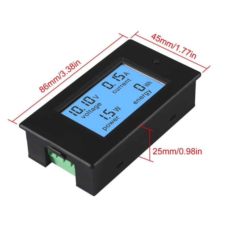 DC 6.5-100V 0-100A 12V 24V 36V 48V 60V 72V Volt Amp Watt Meter LCD Display Digital Current Voltage Power Energy Meter Multimeter Ammeter Voltmeter with 100A 75mV Current Shunt Pack of 2 DC 6.5-100V 0-100A