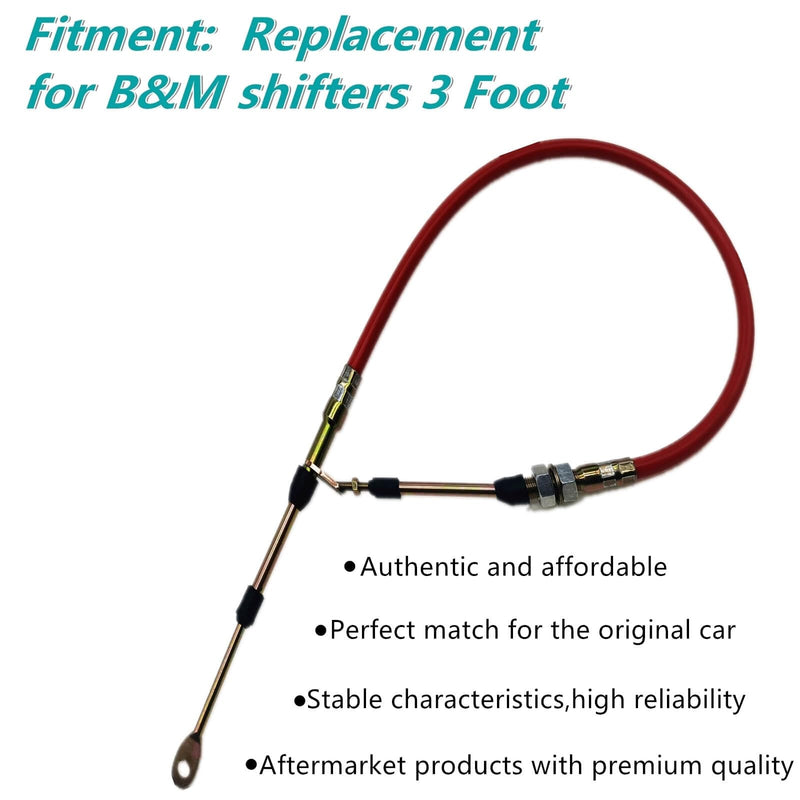 81831 Automatic Transmission Shifter Cable Eyelet End, Replacement for B&M Automotive Heavy Duty Performance Shifter Cable, 3ft Long BMM-81831 0.375"