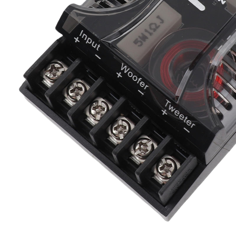 2Pcs 2 Way Crossover, 300W 12V Audio Speaker Crossover, Universal Car Speaker Frequency Divider, Metal Speaker Tweeter Crossovers with ABS Housing, Black, 4.72 x 2.7 x 1.4in