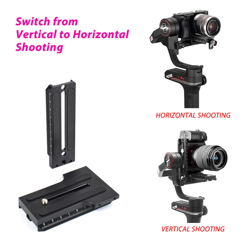 L Bracket Vertical Mount Quick Release Plate for Zhiyun Weebill S Crane 2 3 Gimbal Stabilizer, DSLR Camera, Tripod, Monopod