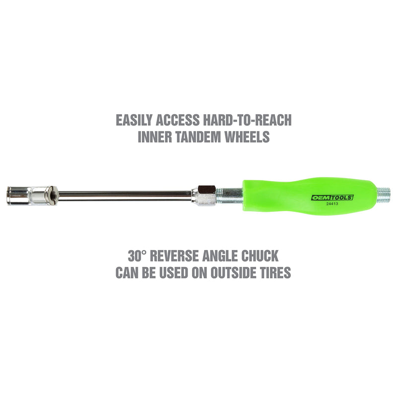 OEMTOOLS 24413 Air Chuck Dual Foot, Tilt Locking Air Chuck for Secure Inflation, Comfort Grip Tire Chuck Handle, 1/4" NPT, 150 PSI Max Dual Head