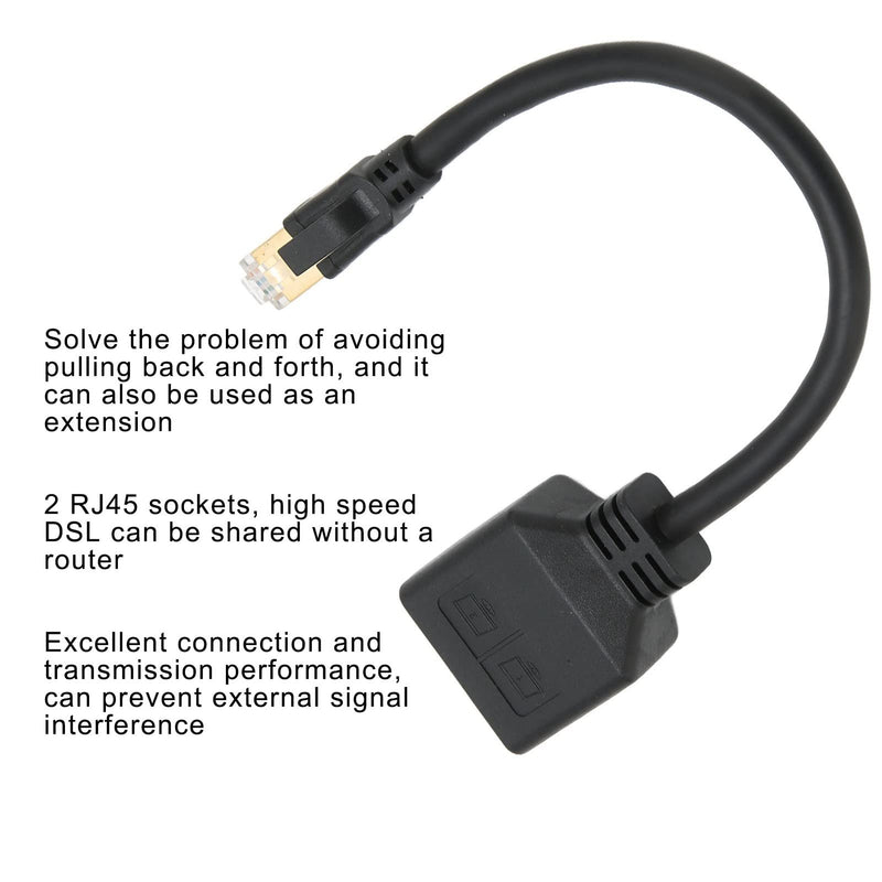 RJ45 Network 1 to 2 Port Ethernet Adapter Splitter, 1 Male to 2 Female LAN Ethernet Splitter Adapter Cable for All Networks, Homes and Offices, and All Broadband Connections