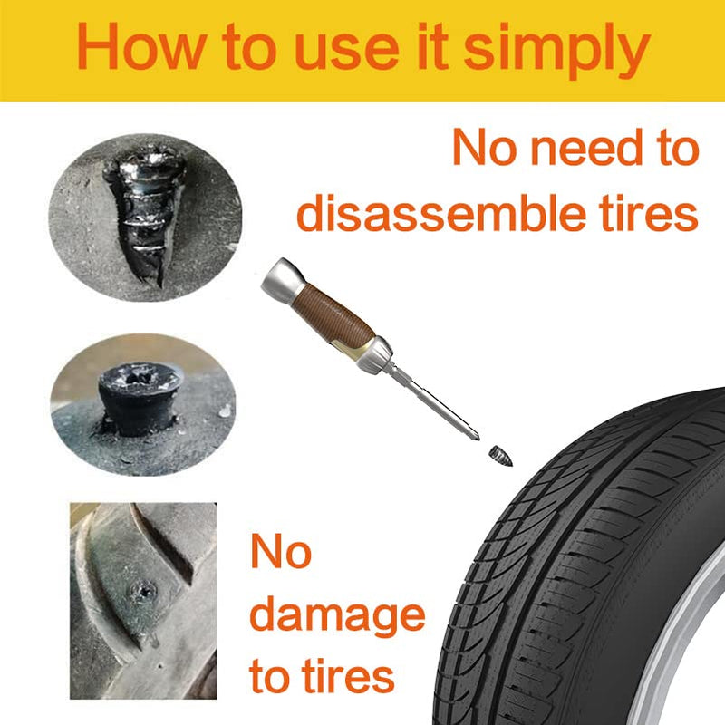 Tire Repair Nail,Self-Tapping Screw,Tire Repair Kits,Tire Screw Plug,Tire Repair Rubber Nail,Tire Fix,Suitable for car, Motorcycle, ATV, Jeep, Truck, Tractor tire Puncture Repair