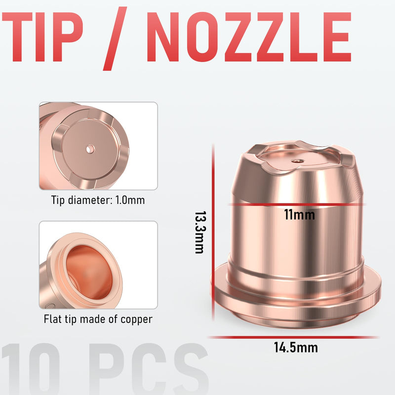 YESWELDER 24pcs Plasma Cutting Torch Consumables Sets Tip Electrode of IPT40, Suitable for YESWELDER CUT-55DS Pro/CUT-55NHF/CUT-55DS NHF PLUS/CUT-60DS PRO/CUT-65DS PRO/CUT-65DS Plus Plasma Cutter IPT40-24