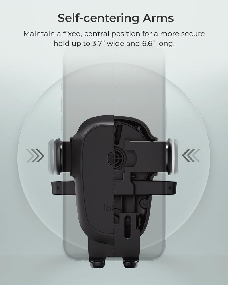 iOttie Easy One Touch Wireless 3 Dash & Windshield Car Mount, 15W Qi Fast Charging Phone Holder, One-Handed Auto Clamp, Adjustable Smartphone Mount for iPhone 17 Pro Max, iPhone 12-17, Samsung, Pixel