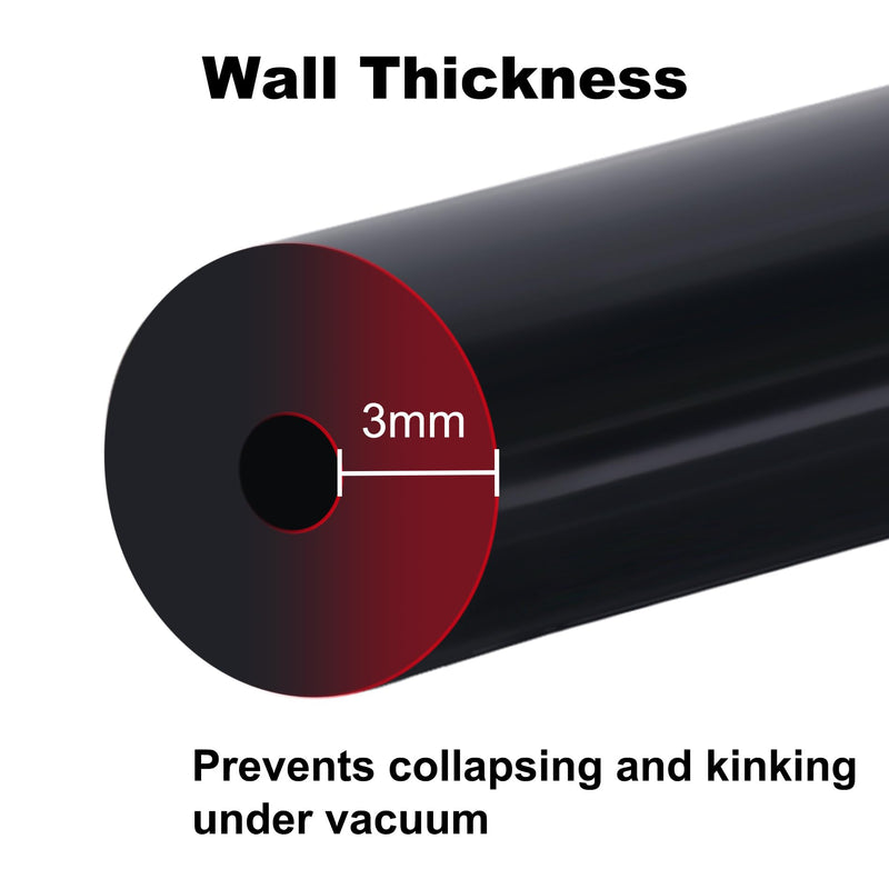 EVIL ENERGY 1/4 Silicone Vacuum Tubing Hose Line 10FT 130PSI Max Pressure Black (6mm ID) 1/4 10FT