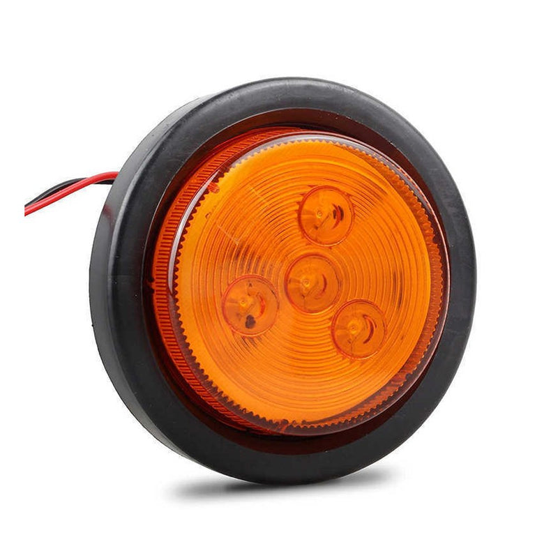NEW SUN® Ultimate 4 Pack 2.5" LED Trailer Marker Lights, Amber & Red, Waterproof with Round Reflex Design, 4 Diodes, 12V Grommet & Wire for Boat, Truck, RV, Camper Trailers 2R+2A