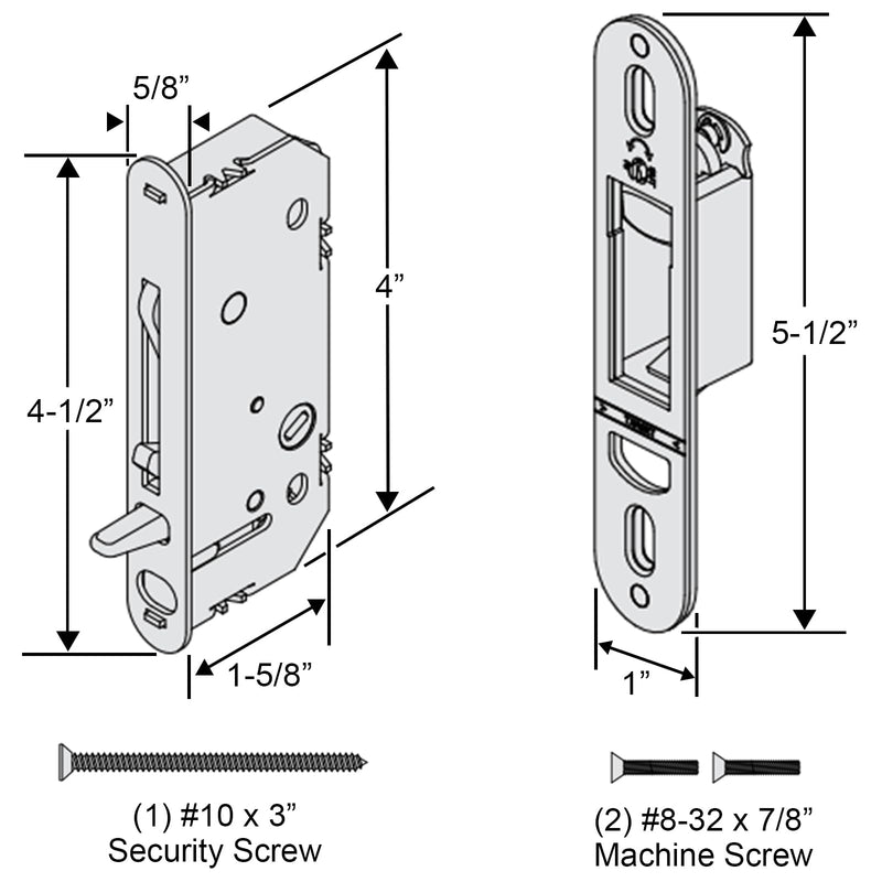Andersen 2-Panel Sliding Patio Door Lock and Receiver Kit Replacement | Gliding Glass Door Reachout Locks from 1986 to Present
