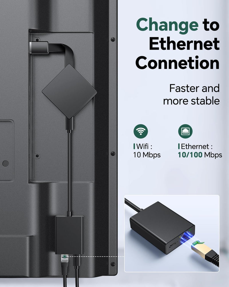 ZEXMTE Ethernet Adapter for Fire TV Stick, Micro USB to RJ45 Ethernet Adapter, Firestick Network Adapter Compatible with Fire TV Stick 2/3/4K/4K Max, Chromecast Ultra