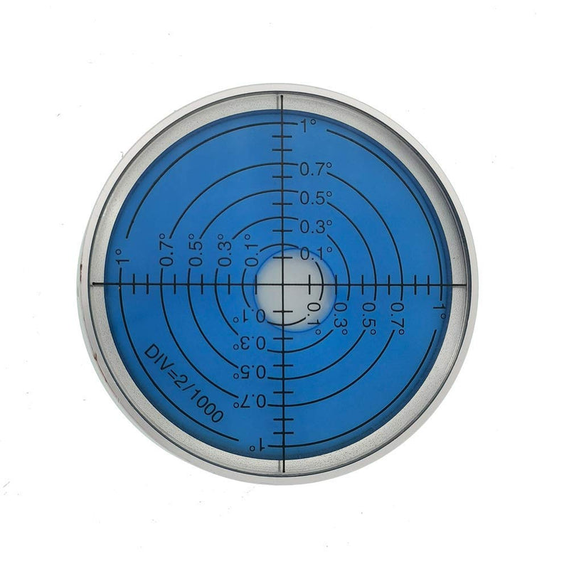 Aluminum alloy high precision horizontal bubble universal high precision small level bubble level meter circular bubble correction Convenient and quick (Silver-blue - with magnetic-luminous) Silver-blue - With Magnetic-luminous