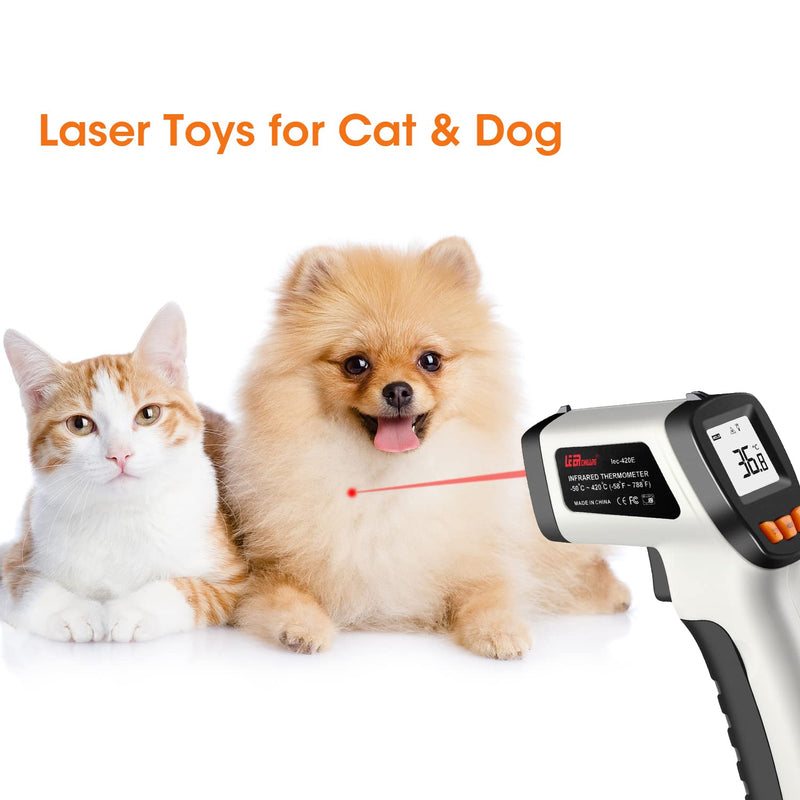 Infrared Thermometer, LEERCHUANG Digital Temperature Gun for Pizza Oven, Non-Contact Laser Thermometer Gun W Adjustable Emissivity for Cooking/Industrial, -58°F ~ 788°F (-50°C ~ 420°C), Gray 788°F-Gray