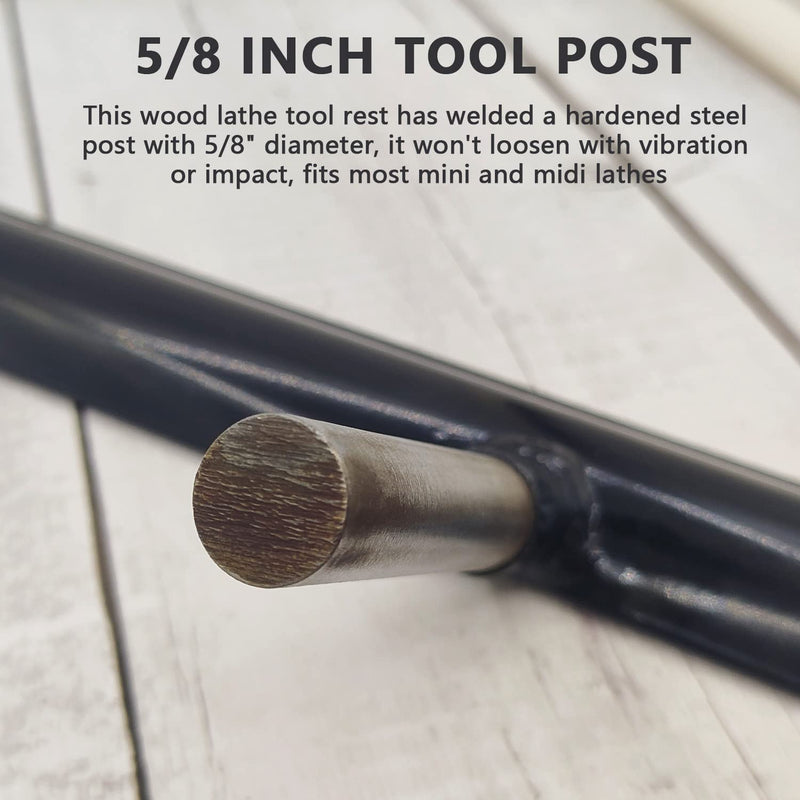 12 Inch Wood Lathe Tool Rest with 5/8 Inch Diameter Post
