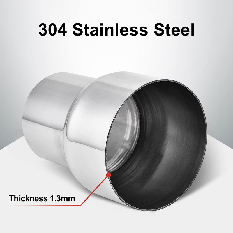 EVIL ENERGY Exhaust Adapter Reducer OD 2.5 Inch to ID 3 Inch, Pipe Connector 304 Stainless Steel Exhaust Coupler 2 1/2" OD to 3" ID ID 3.0" to OD 2.5"