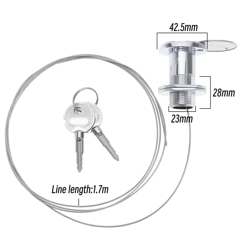 Emergency Garage Door Lock with Steel Wire and 2 Keys for Roller Shutter Doors and Garage Doors Lock Replacement Copper