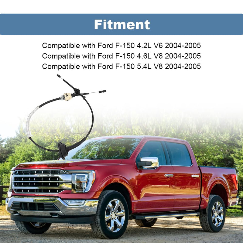 Automatic Transmission Gear Shift Cable Compatible with Ford F-150 F150 2004-2005 4.2L V6 4.6L 5.4L V8 Replacement for 4L3Z-7E395-BA 4L3Z7E395BA Gearshift Control Lever Selctor