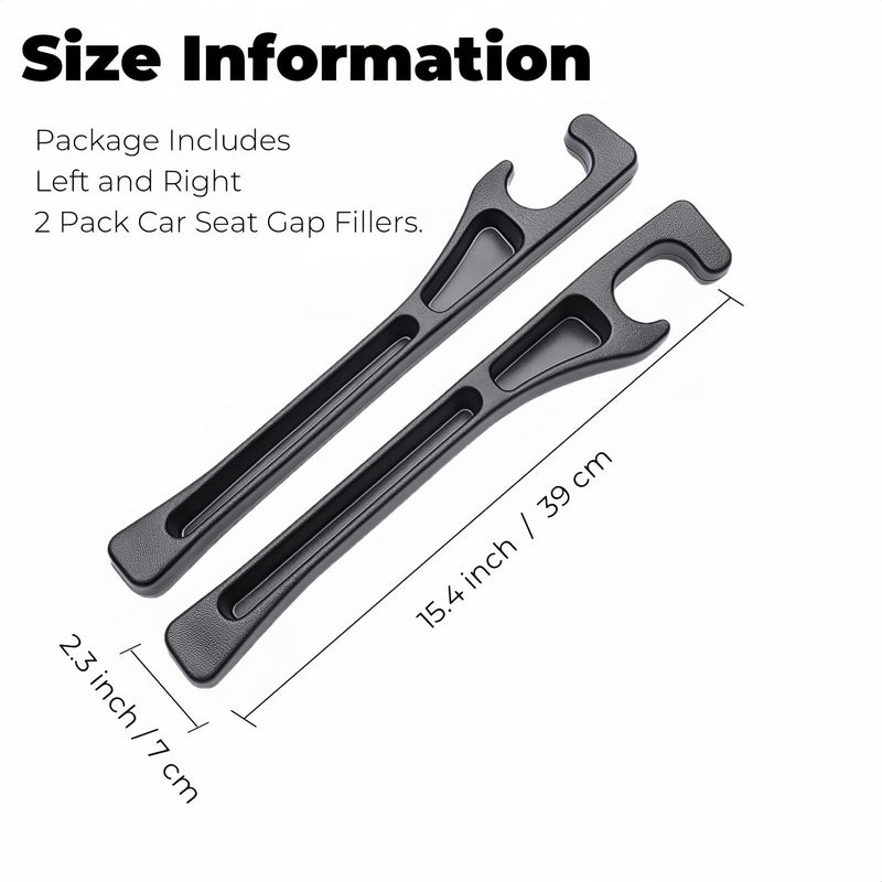 Car Seat Gap Filler, 2-Pack No-Drop Seat Side Gap Seam Filler Organizer with Phone Holder, Universal Fit Fill The Gap Between Seat & Console, Perfect for Car, SUV, Truck Black