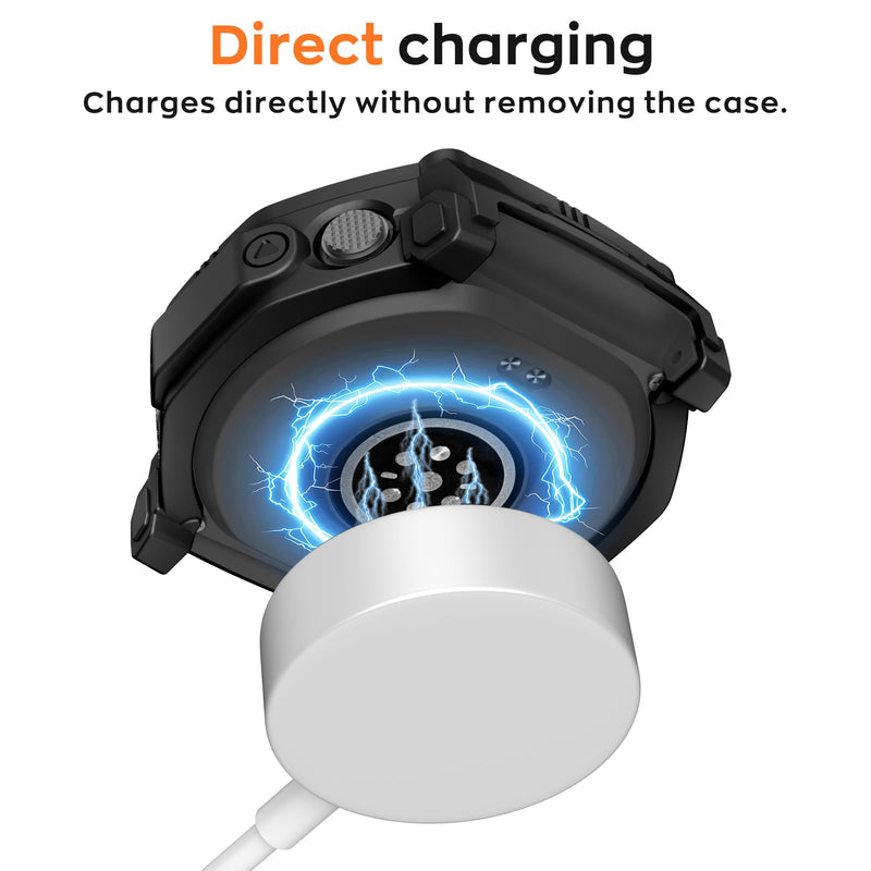 ISABAKE Rugged Watch Case for Amazfit T-Rex Ultra 2 Protective Cover Shell | Shockproof, Anti-Scratch Black