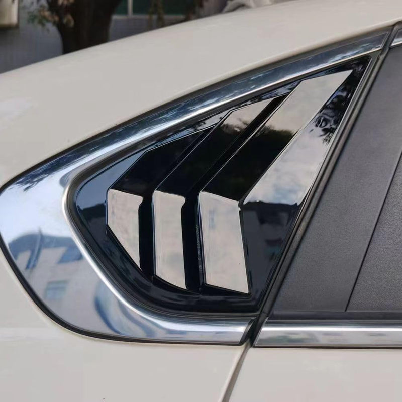 Window Louvers for Kia Forte Sedan 2019 2020 2021 2022 2023 2024 Rear Side Window Louvers Sport Style Blinds Cover Air Vent Shades Panel Auto Exterior ABS Decorate Accessories 2PCS/Set (Glossy Black) Glossy Black