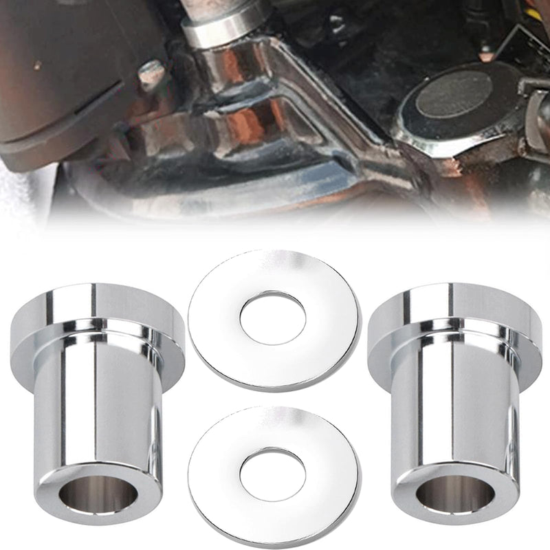Solid Billet Handlebar Riser Bushings for Harley Touring/Street Glide/Electra Glide/Road Glide/Road King/Tri Glide/Softail/Fat Boy/Fat Bob/Heritage Classic/Low Rider (Solid Billet-Chrome) Chrome
