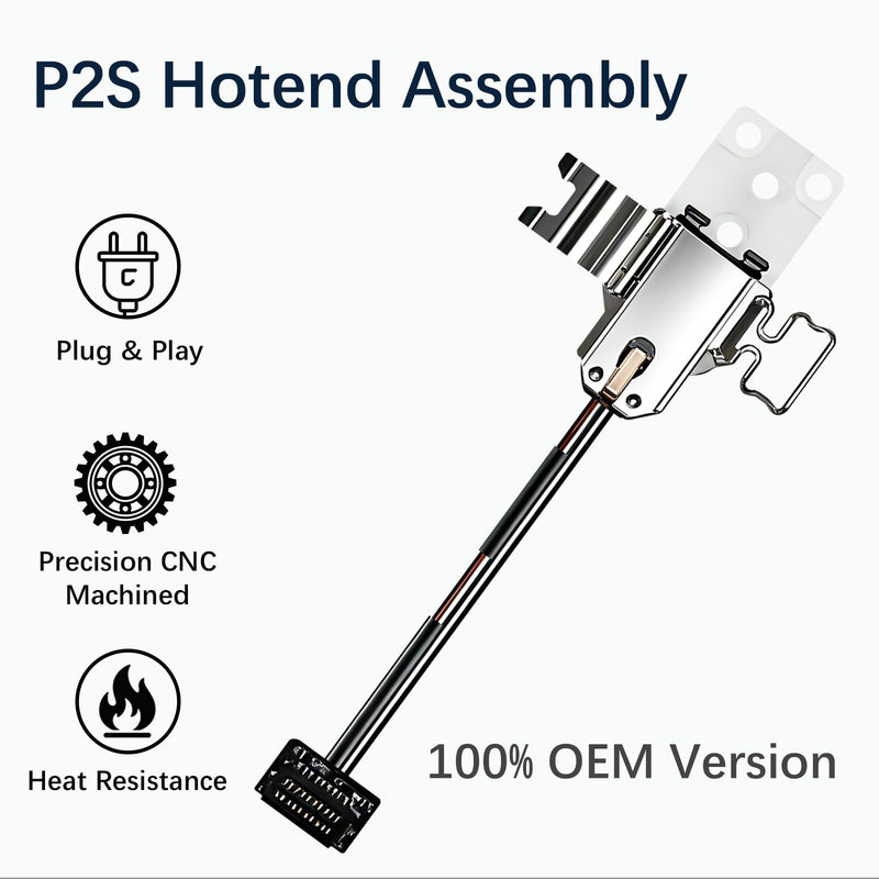 Original P2S Hotend Heating Assembly Kit for Bambu Lab P2S 3D Printers, P2S Hotend Heating Component Quick-Change with Heater Cartridge & Thermistor, Base Clip 3D Printer P2S Accessories